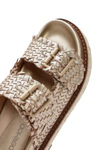 دمپایی زنانه متالیک برنزی لژدار دری مد