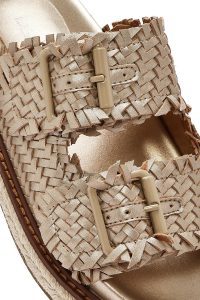 دمپایی زنانه متالیک برنزی لژدار دری مد