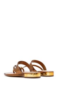 دمپایی زنانه متالیک برنزی نگین‌دار دری مد