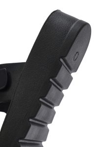 دمپایی زنانه مشکی دو سگکه لژدار دری مد