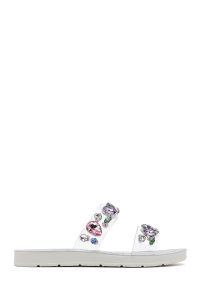 دمپایی زنانه نگین‌دار چند رنگ دری مد