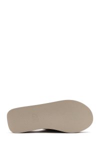 دمپایی زنانه چرم جیر طوسی پاشنه بلند دری مد