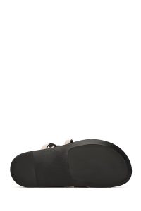 دمپایی زنانه چرمی طلایی متالیک دری مد