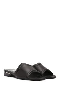 دمپایی زنانه چرمی مشکی دری مد