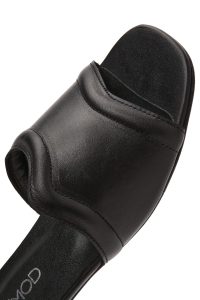 دمپایی زنانه چرمی مشکی دری مد