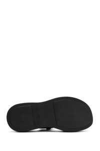 دمپایی زنانه چرمی مشکی زیره ضخیم دری مد