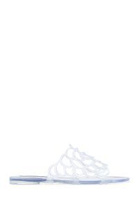 دمپایی زنانه ژله‌ای شفاف طرح‌دار دری مد