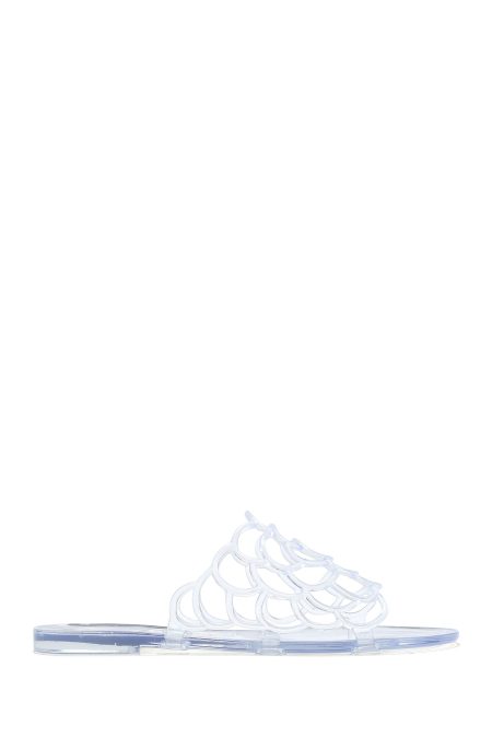 دمپایی زنانه ژله‌ای شفاف طرح‌دار دری مد