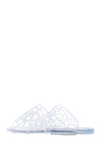 دمپایی زنانه ژله‌ای شفاف طرح‌دار دری مد