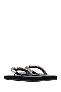 دمپایی زنانه ژله‌ای مشکی نگین‌دار دری مد