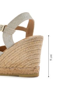 صندل اسپادریل زنانه طلایی بنددار پاشنه لژ اکلیلی دری مد