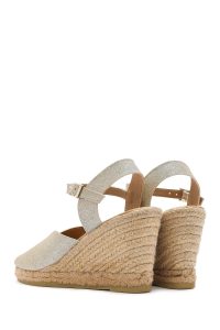 صندل اسپادریل زنانه طلایی بنددار پاشنه لژ اکلیلی دری مد