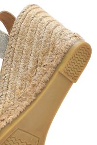 صندل اسپادریل زنانه طلایی بنددار پاشنه لژ اکلیلی دری مد