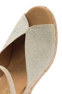 صندل اسپادریل زنانه طلایی بنددار پاشنه لژ اکلیلی دری مد