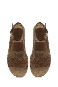 صندل اسپادریل زنانه طوسی جیر بافت‌دار دری مد