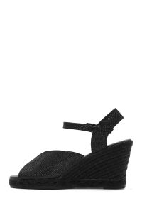 صندل اسپادریل زنانه مشکی بنددار پاشنه لژ اکلیلی دری مد