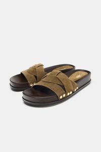 صندل جلو باز چرمی زنانه زارا – ZARA