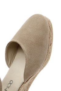 صندل زنانه اسپادریل جیر بژ بنددار مچ پا لژدار دری مد