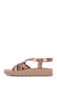 صندل زنانه برنز متالیک با زیره ضخیم دری مد