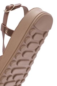 صندل زنانه برنز متالیک با زیره ضخیم دری مد