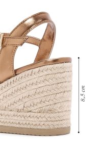 صندل زنانه برنزی بندی لژدار متالیک اسپادریل دری مد