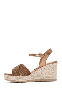 صندل زنانه برنزی بندی لژدار متالیک اسپادریل دری مد