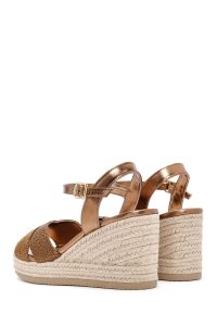 صندل زنانه برنزی بندی لژدار متالیک اسپادریل دری مد