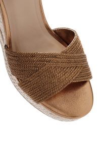 صندل زنانه برنزی بندی لژدار متالیک اسپادریل دری مد