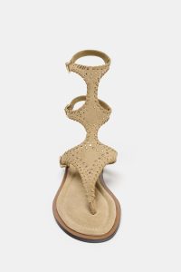 صندل زنانه بندی دوبل جیر مچ‌دار زارا – ZARA