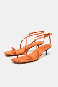 صندل زنانه بندی ضربدری ساتن‌نما زارا – ZARA