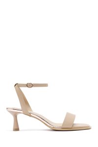 صندل زنانه بژ بنددار پاشنه‌دار دری مد