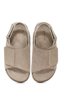 صندل زنانه بژ بندی جیر دری مد