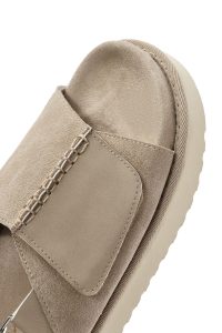 صندل زنانه بژ بندی جیر دری مد