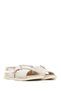 صندل زنانه بژ جیر سگک‌دار دری مد