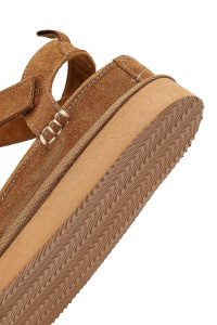 صندل زنانه جیر قهوه‌ای لژدار دری مد