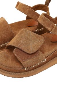 صندل زنانه جیر قهوه‌ای لژدار دری مد