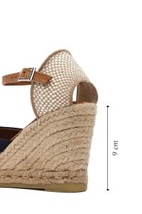 صندل زنانه سرمه‌ای بنددار لژدار اسپادریل دری مد