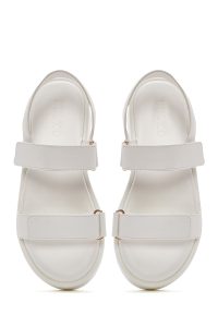 صندل زنانه سفید با زیره ضخیم دری مد