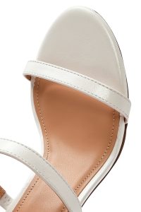 صندل زنانه سفید پاشنه‌ضخیم دری مد