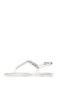 صندل زنانه شفاف انگشتی نگین‌دار ژله‌ای دری مد