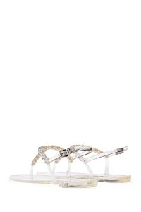 صندل زنانه شفاف انگشتی نگین‌دار ژله‌ای دری مد