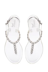 صندل زنانه شفاف انگشتی نگین‌دار ژله‌ای دری مد