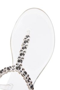 صندل زنانه شفاف انگشتی نگین‌دار ژله‌ای دری مد