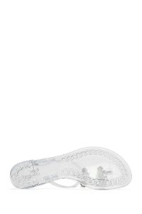 صندل زنانه شفاف ژله‌ای پشت‌باز نگین‌دار دری مد