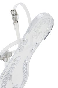 صندل زنانه شفاف ژله‌ای پشت‌باز نگین‌دار دری مد