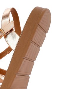 صندل زنانه صورتی لژدار نگین‌دار دری مد