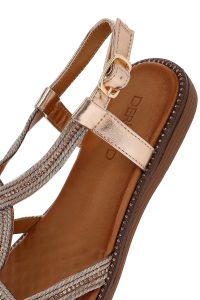 صندل زنانه صورتی نگین‌دار دری مد