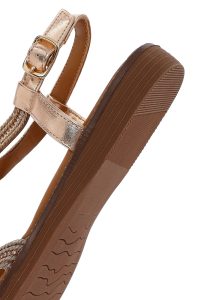 صندل زنانه صورتی نگین‌دار دری مد