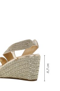 صندل زنانه طلایی بافت‌دار لژدار اسپادریل دری مد