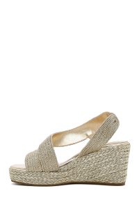 صندل زنانه طلایی بافت‌دار لژدار اسپادریل دری مد